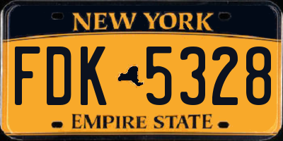 NY license plate FDK5328