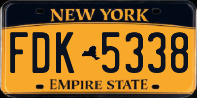 NY license plate FDK5338