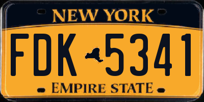 NY license plate FDK5341