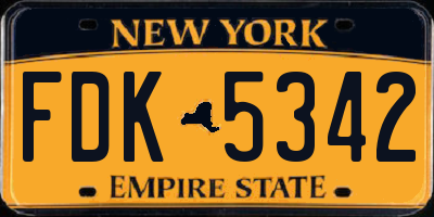 NY license plate FDK5342