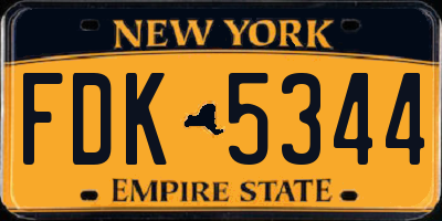 NY license plate FDK5344