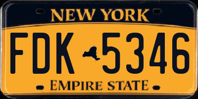 NY license plate FDK5346
