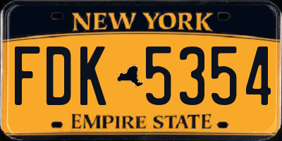 NY license plate FDK5354