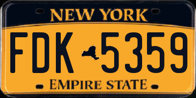 NY license plate FDK5359