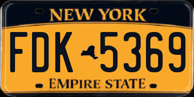NY license plate FDK5369