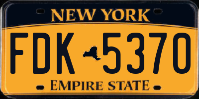 NY license plate FDK5370
