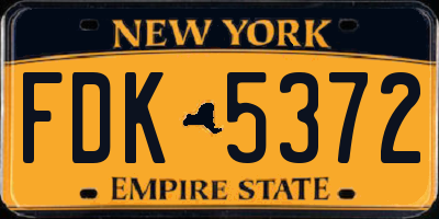 NY license plate FDK5372