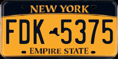 NY license plate FDK5375