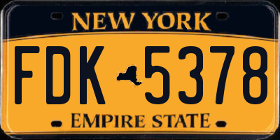 NY license plate FDK5378