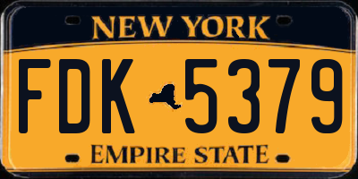 NY license plate FDK5379