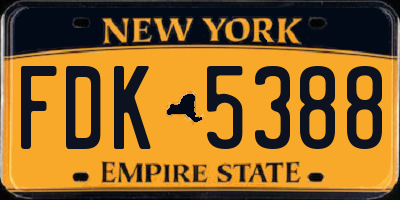 NY license plate FDK5388