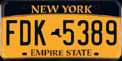 NY license plate FDK5389