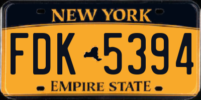 NY license plate FDK5394