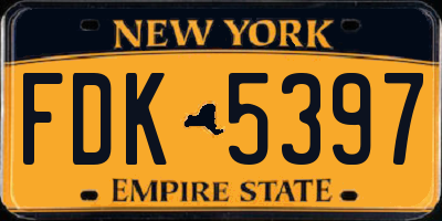 NY license plate FDK5397