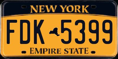 NY license plate FDK5399