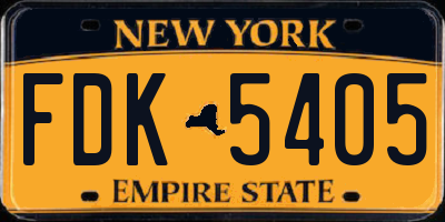 NY license plate FDK5405