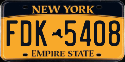 NY license plate FDK5408