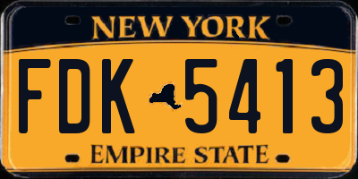 NY license plate FDK5413