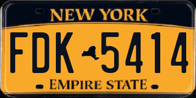 NY license plate FDK5414