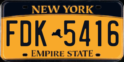 NY license plate FDK5416
