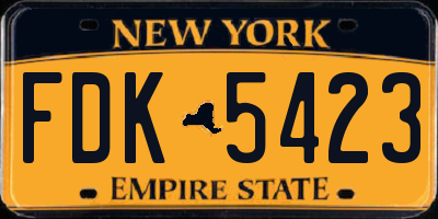 NY license plate FDK5423