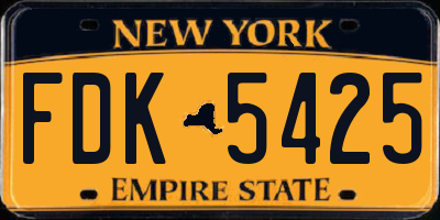 NY license plate FDK5425