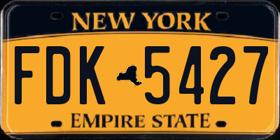 NY license plate FDK5427