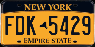 NY license plate FDK5429