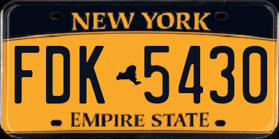 NY license plate FDK5430