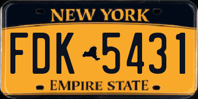 NY license plate FDK5431