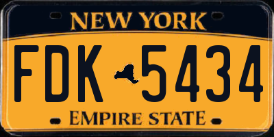 NY license plate FDK5434