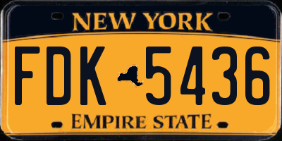 NY license plate FDK5436
