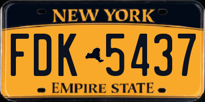 NY license plate FDK5437