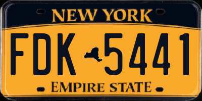 NY license plate FDK5441