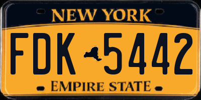 NY license plate FDK5442