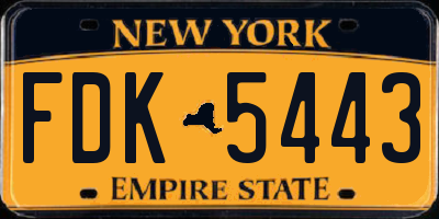 NY license plate FDK5443