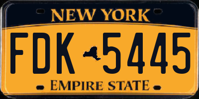 NY license plate FDK5445