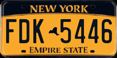 NY license plate FDK5446
