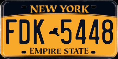 NY license plate FDK5448