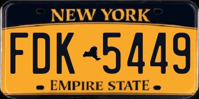 NY license plate FDK5449