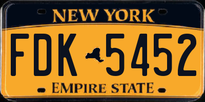 NY license plate FDK5452