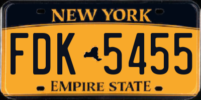 NY license plate FDK5455