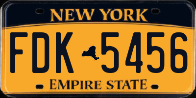 NY license plate FDK5456