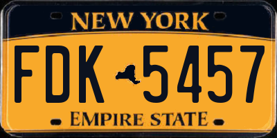 NY license plate FDK5457