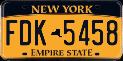 NY license plate FDK5458