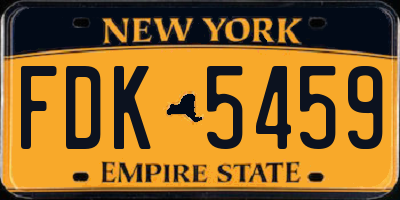 NY license plate FDK5459