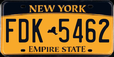 NY license plate FDK5462