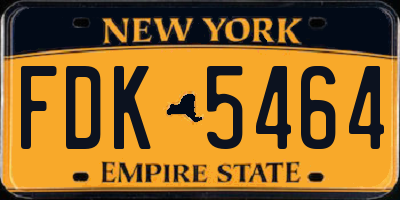 NY license plate FDK5464