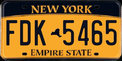 NY license plate FDK5465