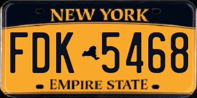 NY license plate FDK5468